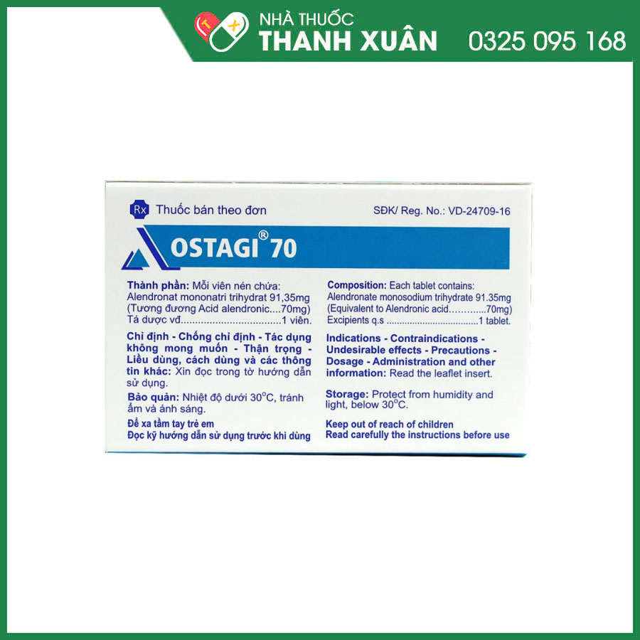 Ostagi 70 thuốc điều trị loãng xương và giảm nguy cơ gãy xương